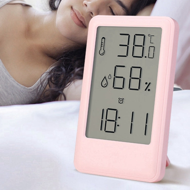 9032 LCD Large Screen Display Alarm Clock Temperature and Humidity Meter(White)