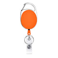 68cm Retractable Pull Badge Reel Zinc Alloy ID Lanyard Name Tag Card Badge Holder(Orange)