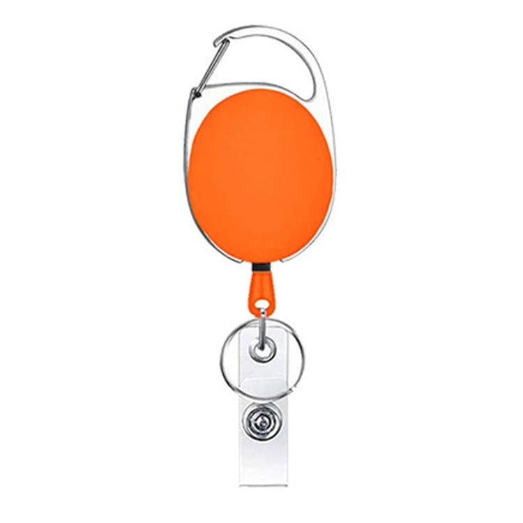 68cm Retractable Pull Badge Reel Zinc Alloy ID Lanyard Name Tag Card Badge Holder(Orange)
