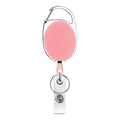 68cm Retractable Pull Badge Reel Zinc Alloy ID Lanyard Name Tag Card Badge Holder(Pink)