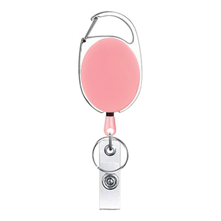 68cm Retractable Pull Badge Reel Zinc Alloy ID Lanyard Name Tag Card Badge Holder(Pink)