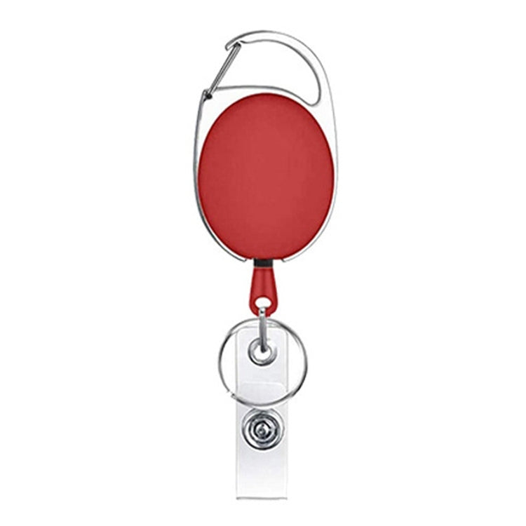 68cm Retractable Pull Badge Reel Zinc Alloy ID Lanyard Name Tag Card Badge Holder(Red)