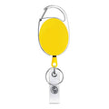 68cm Retractable Pull Badge Reel Zinc Alloy ID Lanyard Name Tag Card Badge Holder(Yellow)