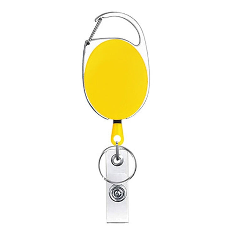68cm Retractable Pull Badge Reel Zinc Alloy ID Lanyard Name Tag Card Badge Holder(Yellow)