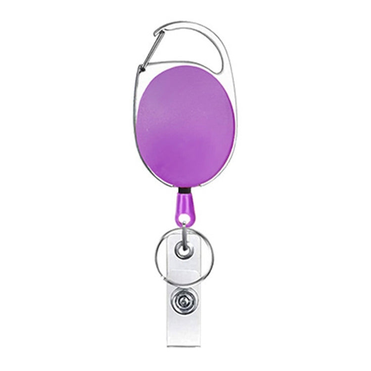 68cm Retractable Pull Badge Reel Zinc Alloy ID Lanyard Name Tag Card Badge Holder(Purple)