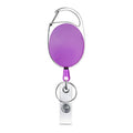 68cm Retractable Pull Badge Reel Zinc Alloy ID Lanyard Name Tag Card Badge Holder(Purple)