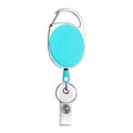 68cm Retractable Pull Badge Reel Zinc Alloy ID Lanyard Name Tag Card Badge Holder(Sky Blue)