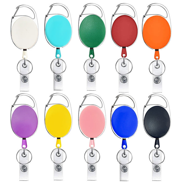 68cm Retractable Pull Badge Reel Zinc Alloy ID Lanyard Name Tag Card Badge Holder(White)