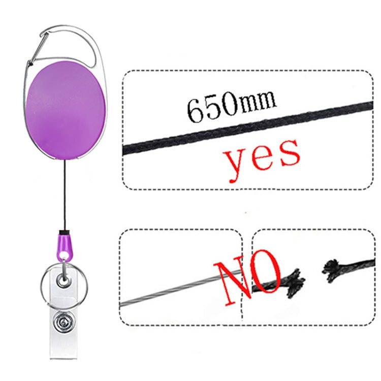 68cm Retractable Pull Badge Reel Zinc Alloy ID Lanyard Name Tag Card Badge Holder(Black)