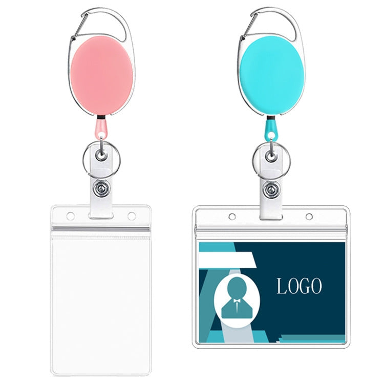 68cm Retractable Pull Badge Reel Zinc Alloy ID Lanyard Name Tag Card Badge Holder(Navy Blue)