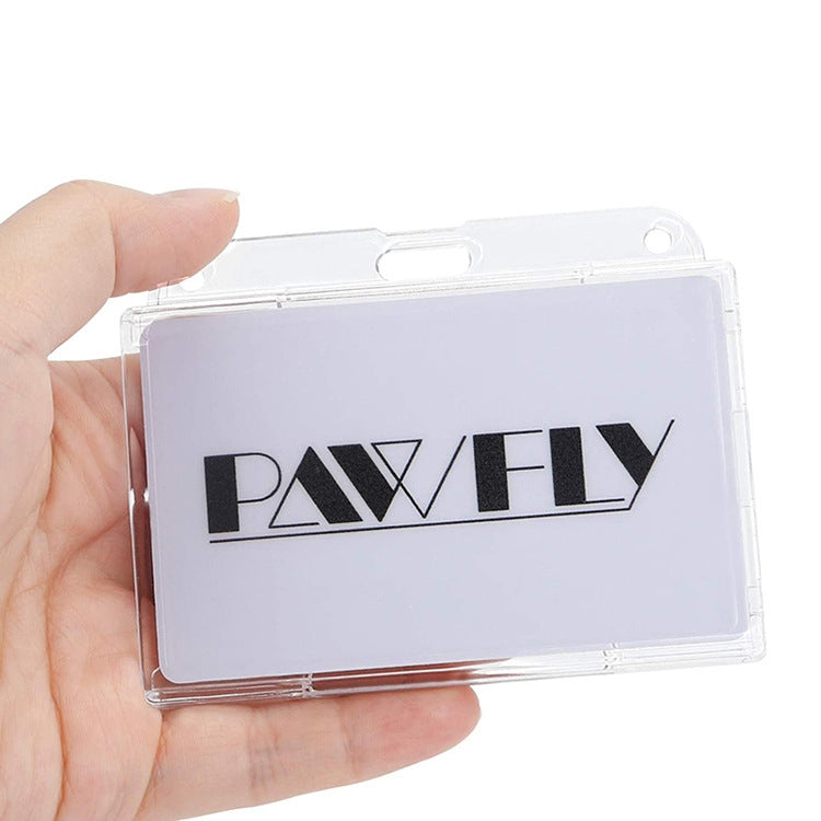 5 PCS Horizontal Type  PS Material Transparent Frosted ID Card Holder Badge