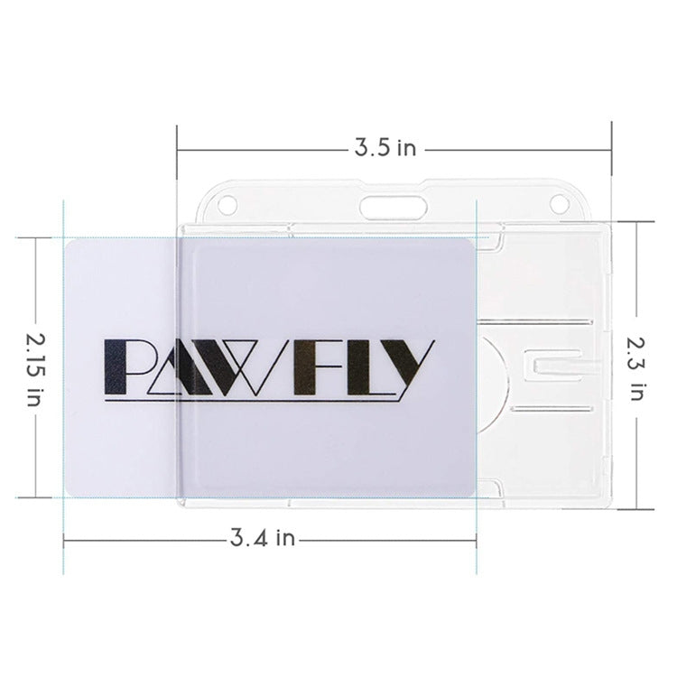 5 PCS Horizontal Type  PC Material Transparent Frosted ID Card Holder Badge