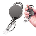 Electroplated Metal Retractable Pull Badge Reel Keychain Belt Clip Document Buckle