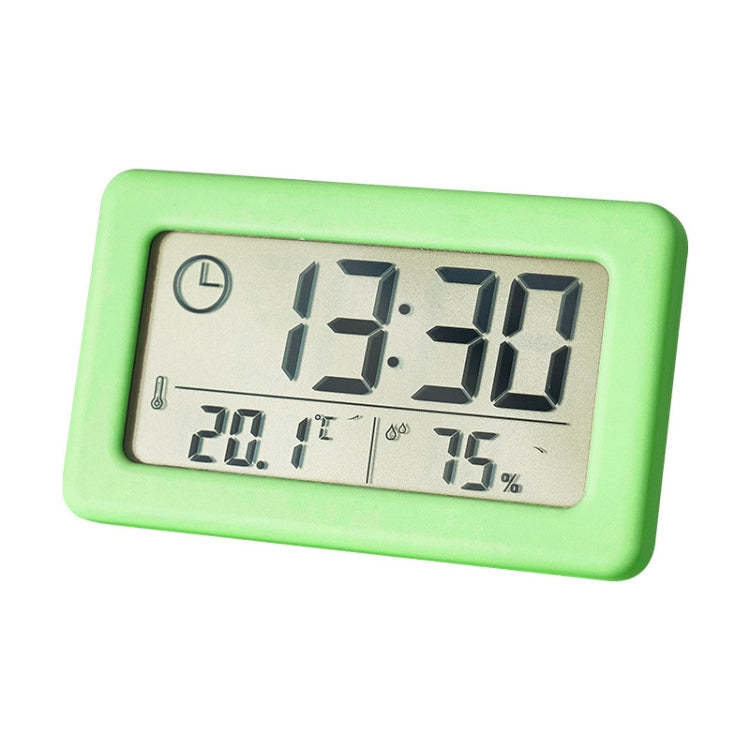 YD005 Mini Light and Thin LCD Screen Temperature/Humidity Meter Electronic Clock(Green)