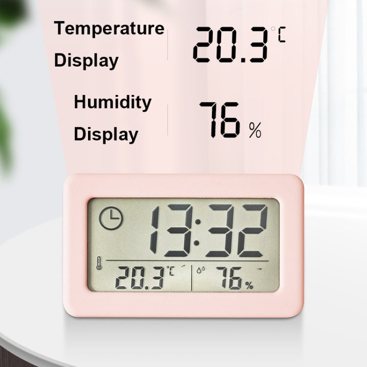 YD005 Mini Light and Thin LCD Screen Temperature/Humidity Meter Electronic Clock(Green)
