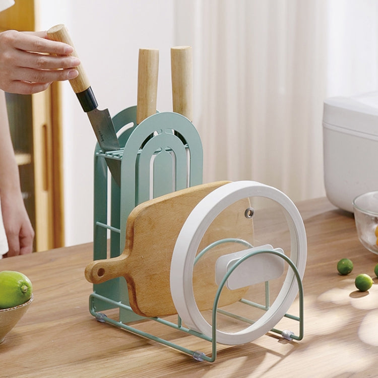 Kitchen Knife Rack Cutting Board Pot Lid Storage Rack(Green)