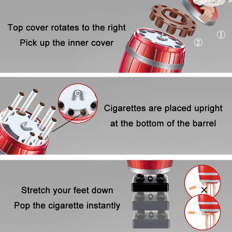 Wooden Barrels Automatic Ejection Cigarette Cases Spoof Toys(Strange Uncle)