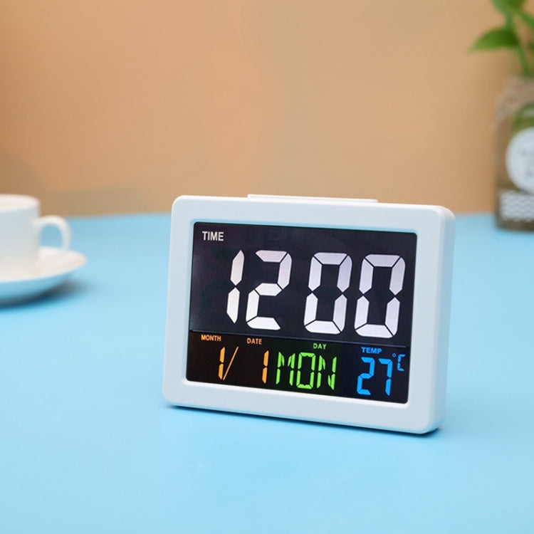 G2000 Color Screen Date Temperature Display Alarm Clock Desk Clock(White)
