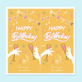 3 Packs 50 Stickers/Pack Happy Birthday Rectangular Stickers Gift Box Sealing Stickers(H1)