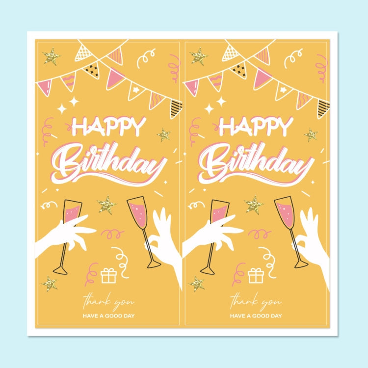 3 Packs 50 Stickers/Pack Happy Birthday Rectangular Stickers Gift Box Sealing Stickers(H1)