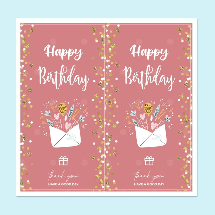 3 Packs 50 Stickers/Pack Happy Birthday Rectangular Stickers Gift Box Sealing Stickers(H2)