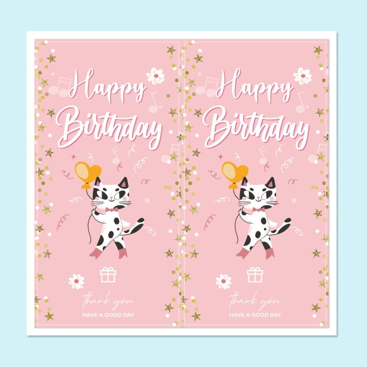 3 Packs 50 Stickers/Pack Happy Birthday Rectangular Stickers Gift Box Sealing Stickers(H4)