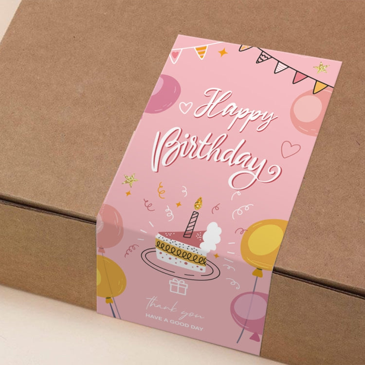 3 Packs 50 Stickers/Pack Happy Birthday Rectangular Stickers Gift Box Sealing Stickers(H4)