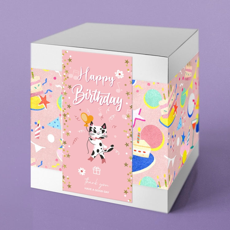 3 Packs 50 Stickers/Pack Happy Birthday Rectangular Stickers Gift Box Sealing Stickers(H3)