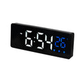 0715 Voice-activated LED Mute Date Temperature Display Electronic Clock(Black Surface Blue Light)