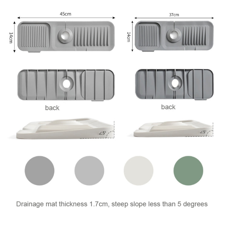 Faucet Silicone Draining Mat Anti-splash Kitchen Sink Non-slip Soap Mat, Size: Large(Deep Gray)