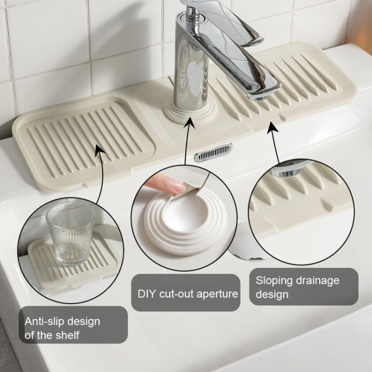 Faucet Silicone Draining Mat Anti-splash Kitchen Sink Non-slip Soap Mat, Size: Large(Deep Gray)
