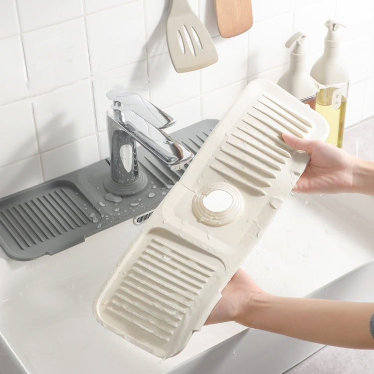 Faucet Silicone Draining Mat Anti-splash Kitchen Sink Non-slip Soap Mat, Size: Large(Beige)
