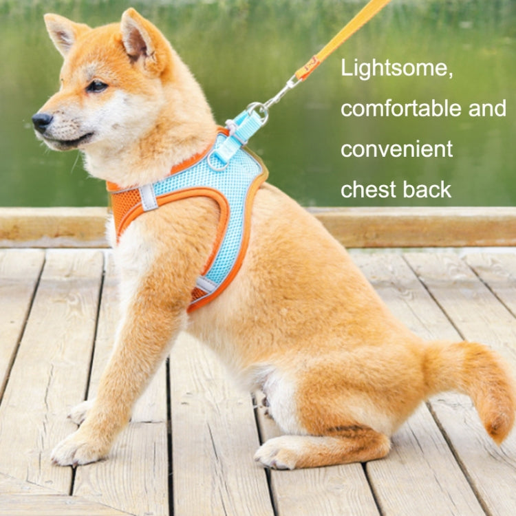 TM050 Pet Chest Strap Vest Type Breathable Reflective Traction Rope XXS(Pink)