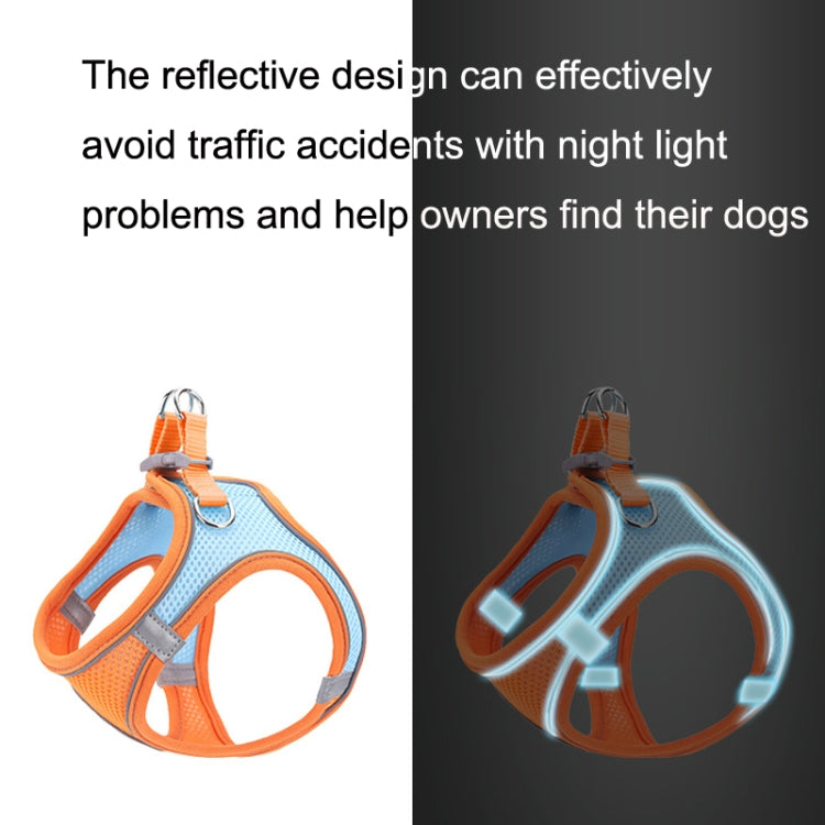 TM050 Pet Chest Strap Vest Type Breathable Reflective Traction Rope M(Blue Orange)