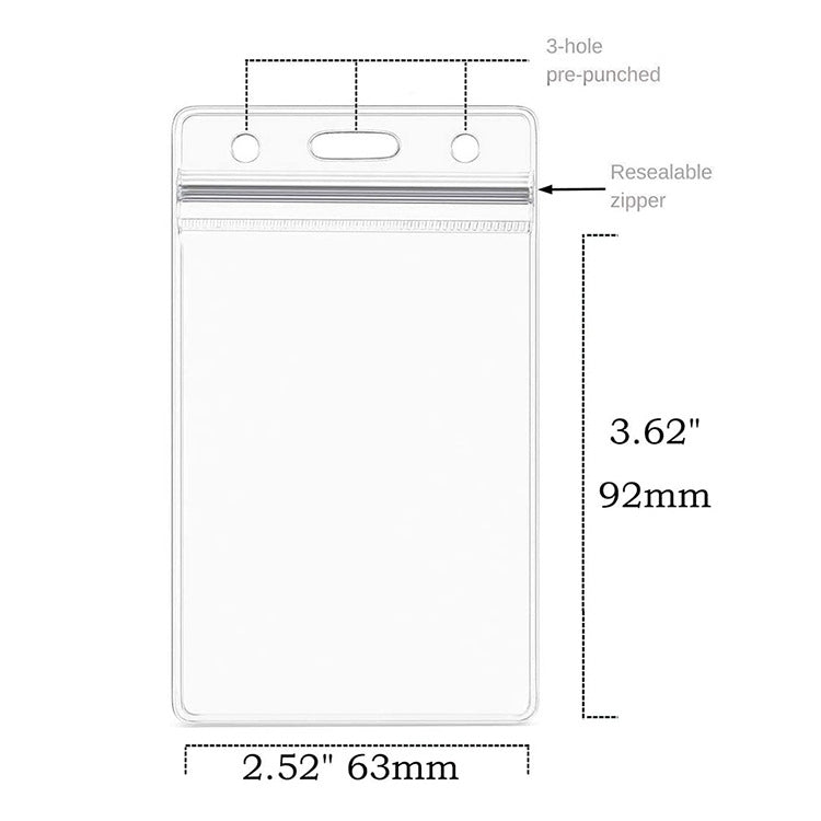 20 PCS Transparent PVC Vertical Plastic Card Sleeves Waterproof ID Card Sleeves Badges