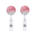 2 PCS Marble Texture Drop Glue Retractable Badge Reel Name Tag Card Badge(Dark Pink)