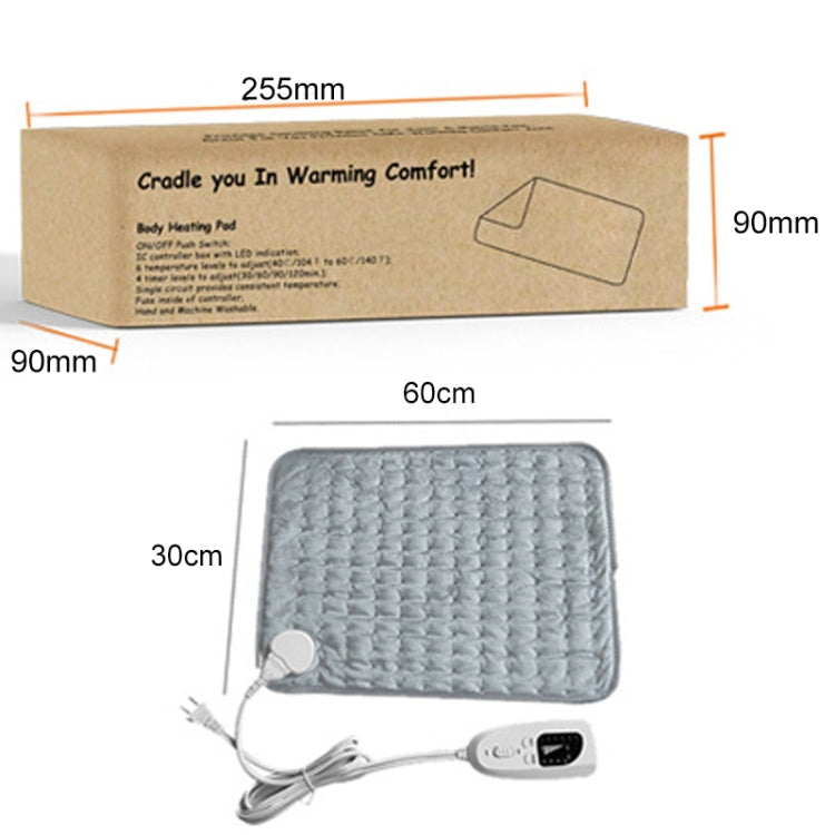 Home Physiotherapy Heating Pad Electric Heating Blanket, Size: 60x30cm, Plug Type: UK Plug(Silver Gray)