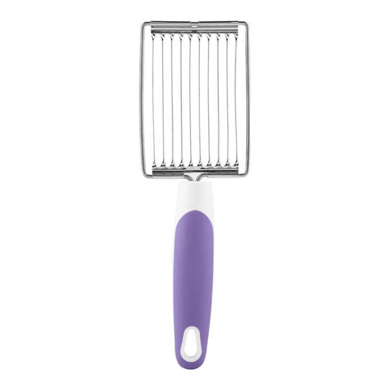 Tomato Luncheon Meat Slicer Non-slip Stainless Steel Fruit Cutter(Purple)