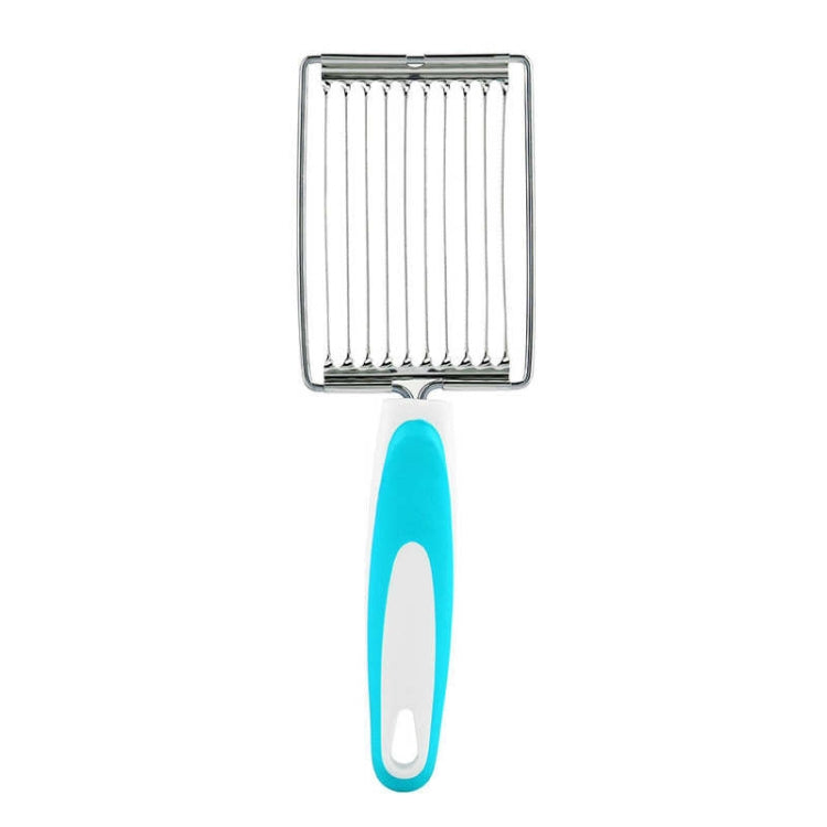 Tomato Luncheon Meat Slicer Non-slip Stainless Steel Fruit Cutter(Blue)