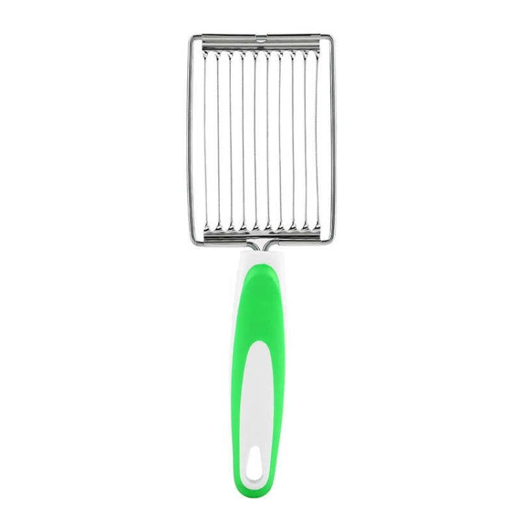 Tomato Luncheon Meat Slicer Non-slip Stainless Steel Fruit Cutter(Green)