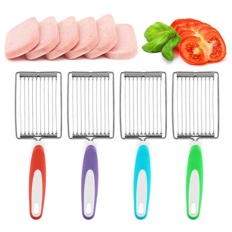 Tomato Luncheon Meat Slicer Non-slip Stainless Steel Fruit Cutter(Purple)