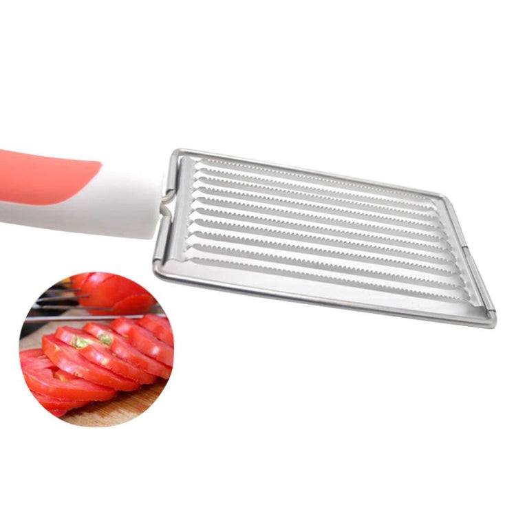 Tomato Luncheon Meat Slicer Non-slip Stainless Steel Fruit Cutter(Blue)