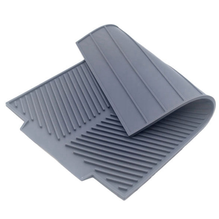 Silicone Drain Pad Kitchen Multifunctional Thermal Insulation Drying Pad(Grey)