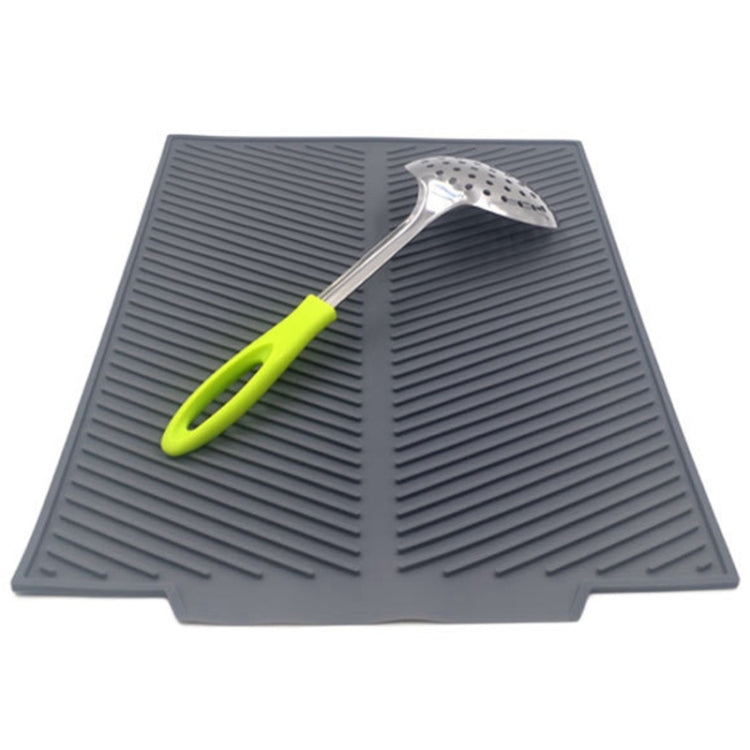 Silicone Drain Pad Kitchen Multifunctional Thermal Insulation Drying Pad(Grey)