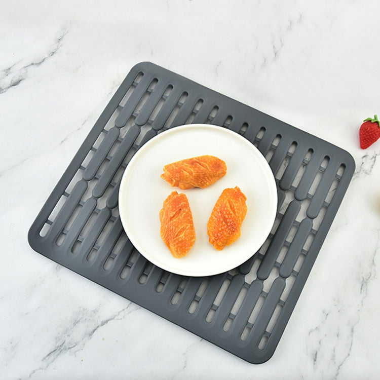 Multi-Functional Silicone Sink Pad Non-Slip Thermal Insulation Drain Pad, Color: Gray