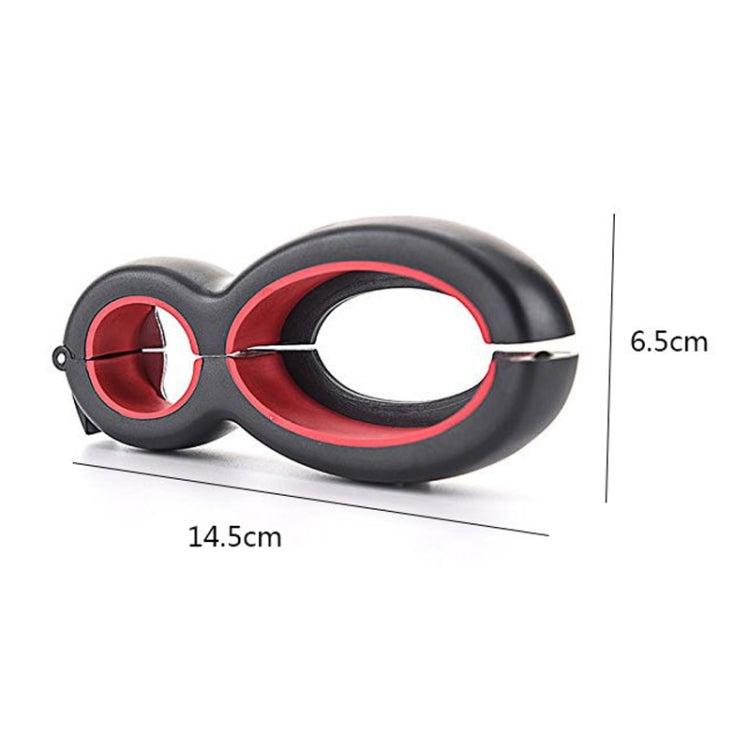 6 In 1 Simple Can Opener Multifunctional Plastic Bottle Opener(Black Red)