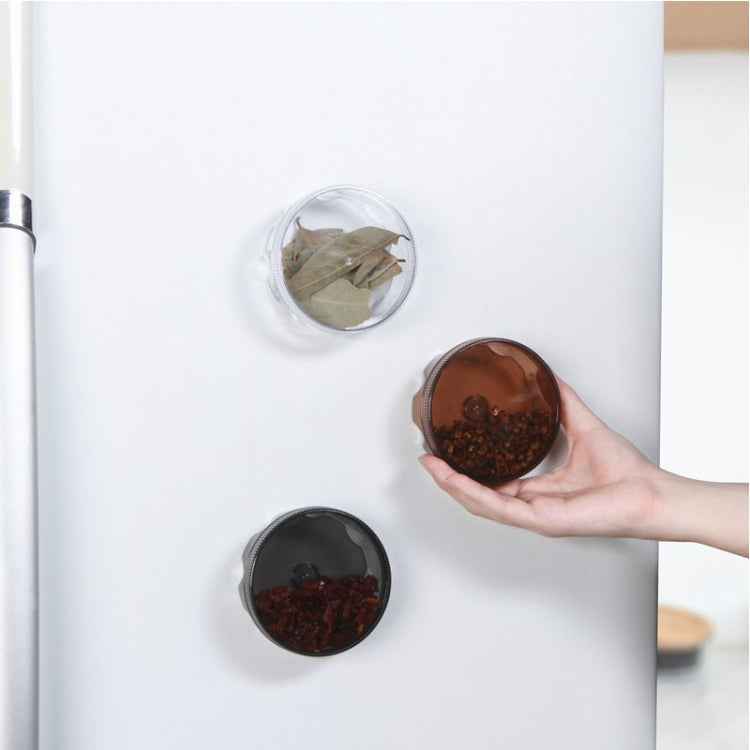 2 PCS Magnetic Suction Round Wall-mounted Seasoning Jar(Transparent)
