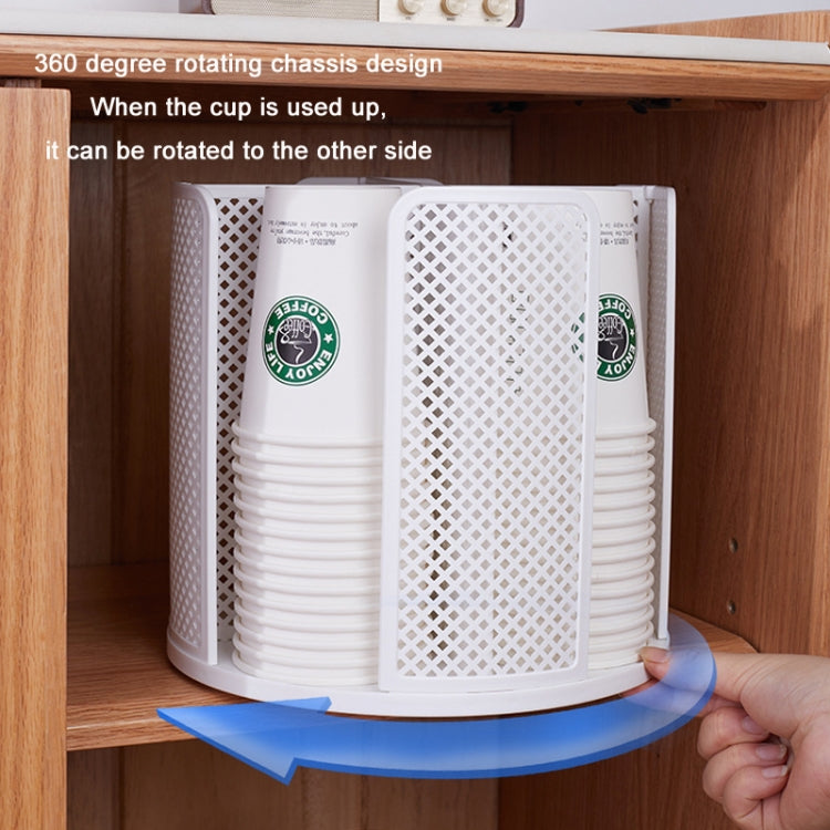 Desktop Rotary Grid Disposable Paper Cup Storage Rack(Black)