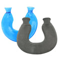 U-shaped PVC Hot Compress Shoulder And Neck Explosion-proof Water Injection Hot Water Bag(Blue + Gray Knitted)