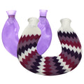 U-shaped PVC Hot Compress Shoulder And Neck Explosion-proof Water Injection Hot Water Bag(Purple + Purple Rhombus Knitted)